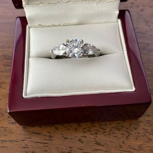 Silver three stone ring